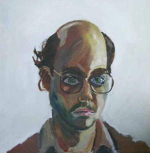 Self-portrait made in 1988 - After resigning from University of Durban-Westville. In possession of parents.